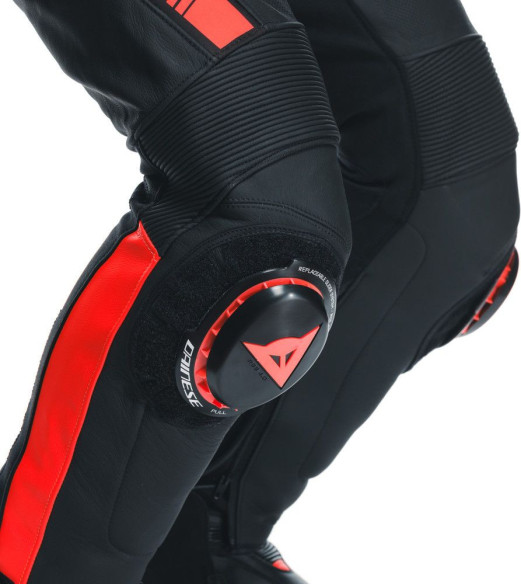 Pantaloni Moto Piele Super Speed Perf. Black/White/Red/Fluo 25