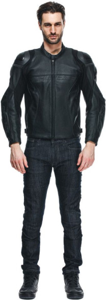 Geaca Moto Piele Racing 4 Perf. Black/Black/Black 23