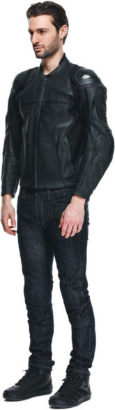 Geaca Moto Piele Racing 4 Perf. Black/Black/Black 23