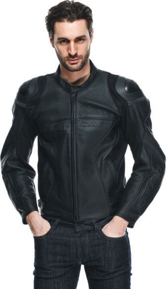 Geaca Moto Piele Racing 4 Perf. Black/Black/Black 23