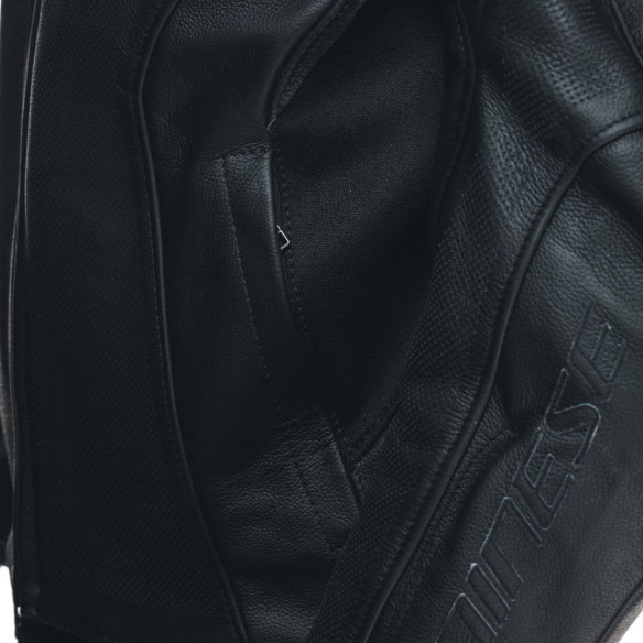 Geaca Moto Piele Racing 4 Perf. Black/Black/Black 23