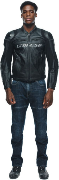 Geaca Moto Piele Racing 4 S/T Black/Black 25
