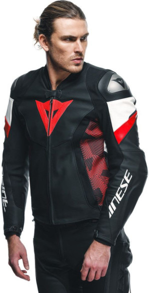 Geaca Moto Piele Avro 5 Black/Red-Lava/White 25