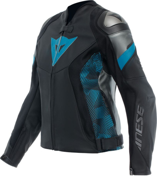 Geaca Moto Piele Dama Avro 5 Black/Teal/Anthracite 25