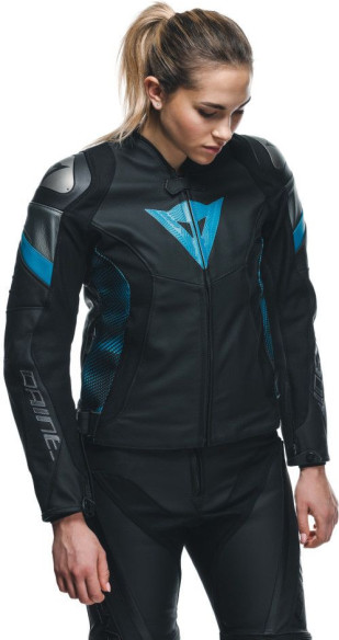 Geaca Moto Piele Dama Avro 5 Black/Teal/Anthracite 25