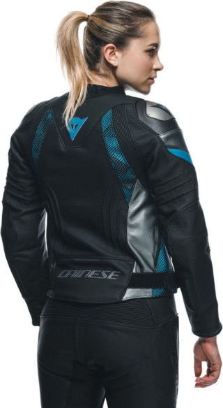 Geaca Moto Piele Dama Avro 5 Black/Teal/Anthracite 25