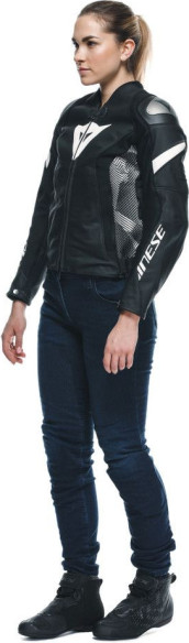 Geaca Moto Piele Dama Avro 5 Black/Black/White 25
