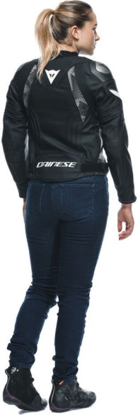 Geaca Moto Piele Dama Avro 5 Black/Black/White 25