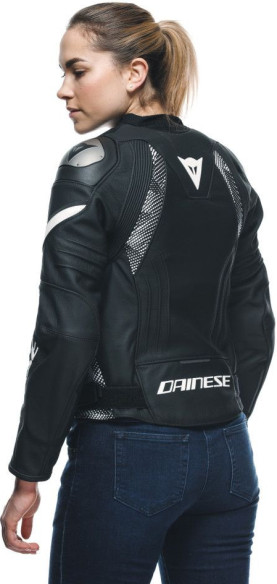 Geaca Moto Piele Dama Avro 5 Black/Black/White 25