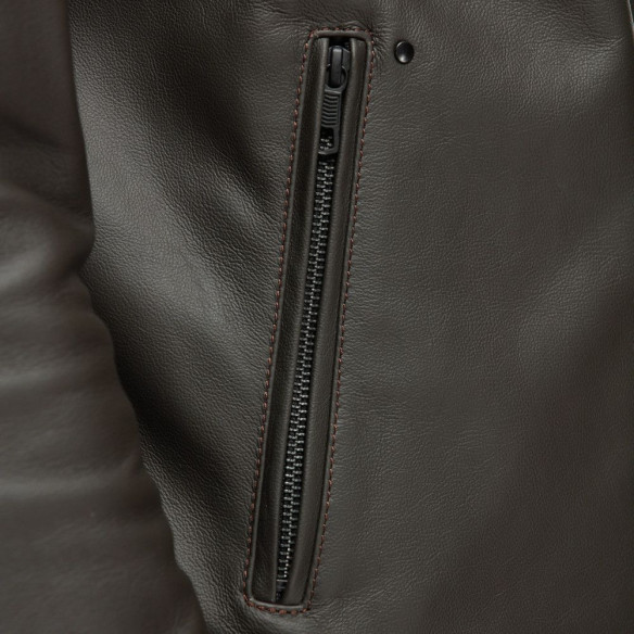 Geaca Moto Piele Fulcro Dark-Brown 25