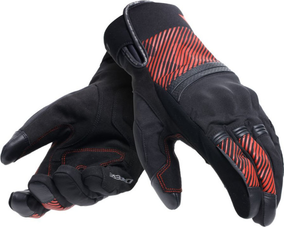 Manusi Moto Textile Fulmine D/Dry Black/Black/Red