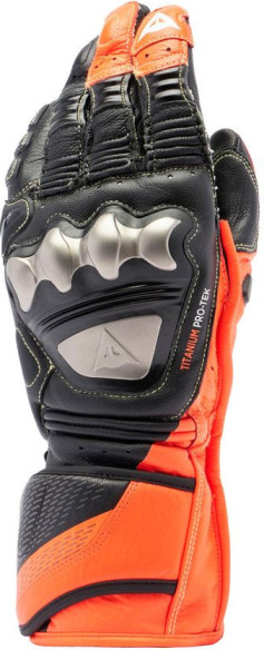 Manusi Moto Piele Full Metal 7 Black/Red/Fluo