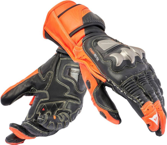 Manusi Moto Piele Full Metal 7 Black/Red/Fluo