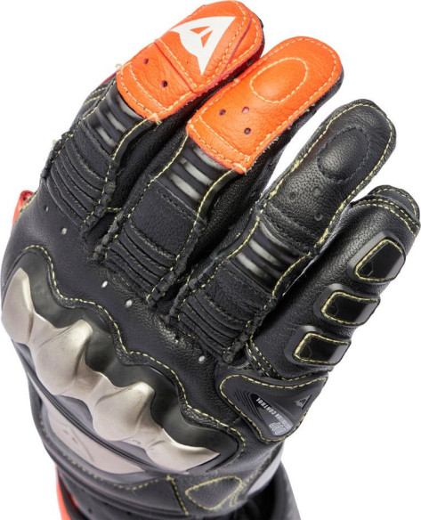 Manusi Moto Piele Full Metal 7 Black/Red/Fluo