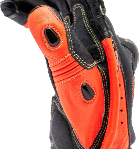 Manusi Moto Piele Full Metal 7 Black/Red/Fluo