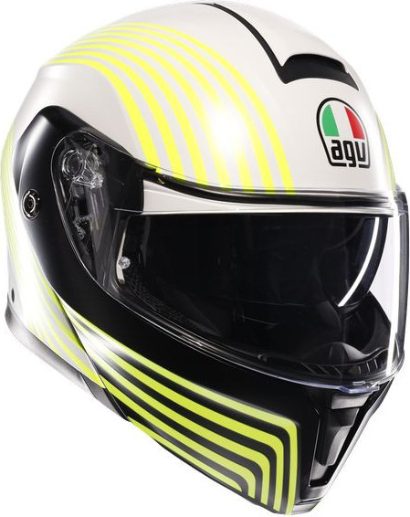 Casca Moto Flip/Up E2206 Mplk Iseo White/Black/Yellow Fluo 25