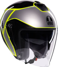 Casca Moto Open Face/Jet Irides E2206 Davao Black/Grey/Yellow Fluo 25