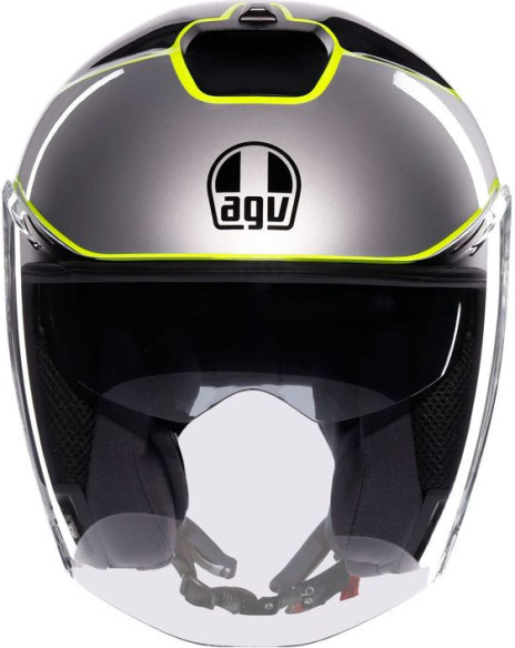 Casca Moto Open Face/Jet Irides E2206 Davao Black/Grey/Yellow Fluo 25