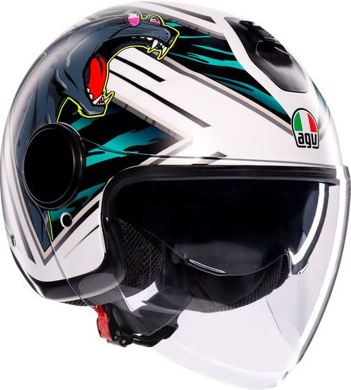 Casca Moto Open Face/Jet Eteres E2206 Ghepard Matt Black/Black/Green 25