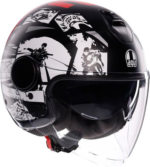 Casca Moto Open Face/Jet Eteres E2206 History Matt Black/Black/Red 25