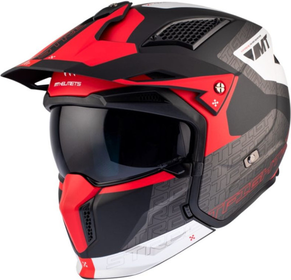 Casca Moto Open Face/Jet Streetfighter SV S B15 Totem Black/White/Grey/Matt Red
