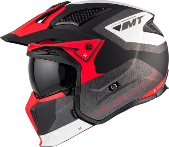 Casca Moto Open Face/Jet Streetfighter SV S B15 Totem Black/White/Grey/Matt Red