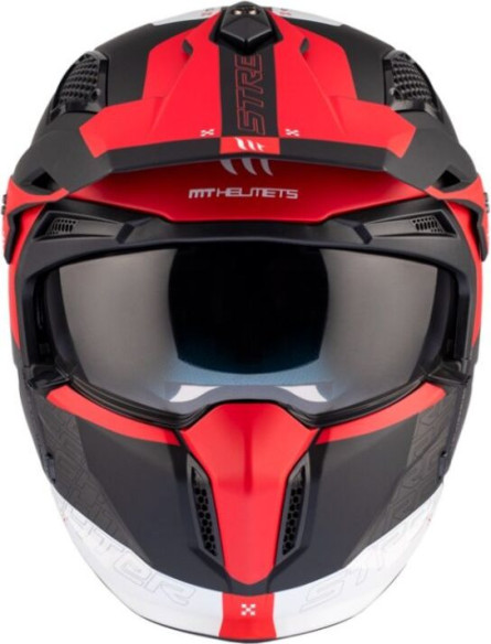 Casca Moto Open Face/Jet Streetfighter SV S B15 Totem Black/White/Grey/Matt Red