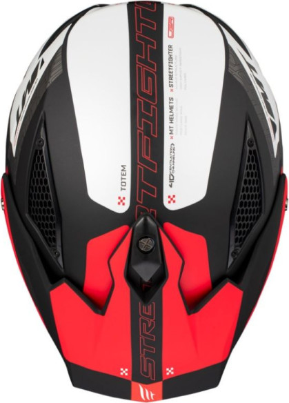 Casca Moto Open Face/Jet Streetfighter SV S B15 Totem Black/White/Grey/Matt Red