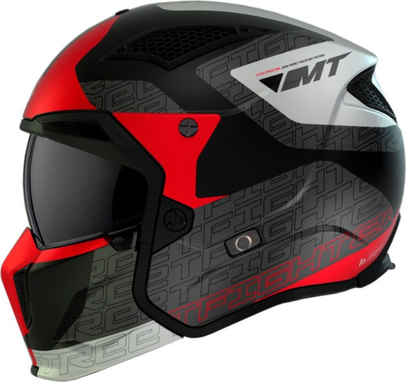 Casca Moto Open Face/Jet Streetfighter SV S B15 Totem Black/White/Grey/Matt Red
