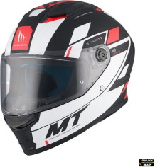 Casca Moto Full-Face/Interala Stinger 2 Zivze B5 Black/White/Matt Red