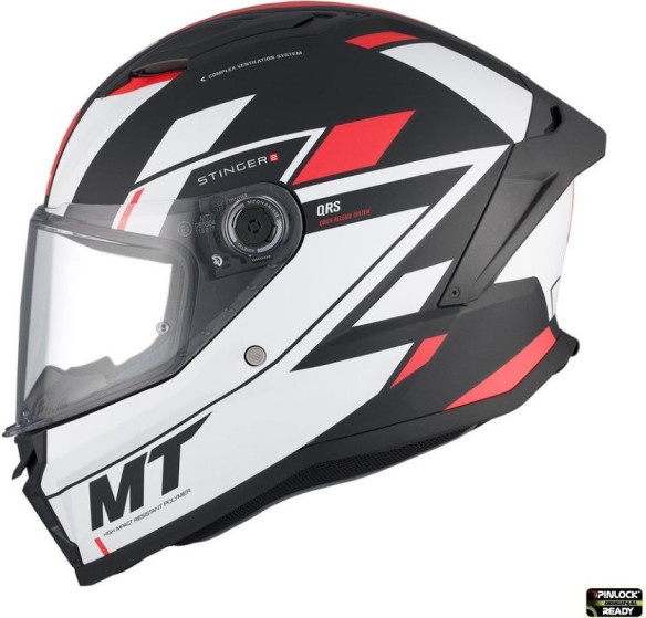 Casca Moto Full-Face/Interala Stinger 2 Zivze B5 Black/White/Matt Red