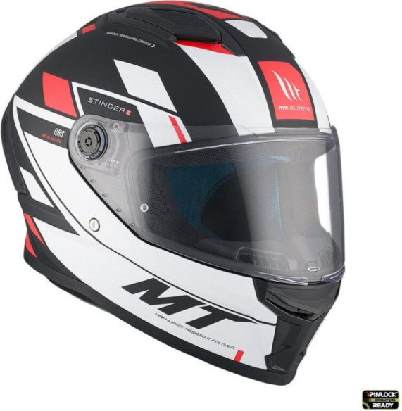 Casca Moto Full-Face/Interala Stinger 2 Zivze B5 Black/White/Matt Red