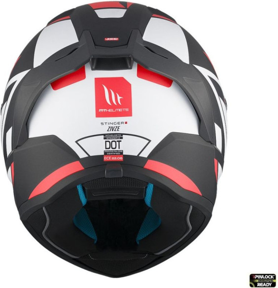 Casca Moto Full-Face/Interala Stinger 2 Zivze B5 Black/White/Matt Red