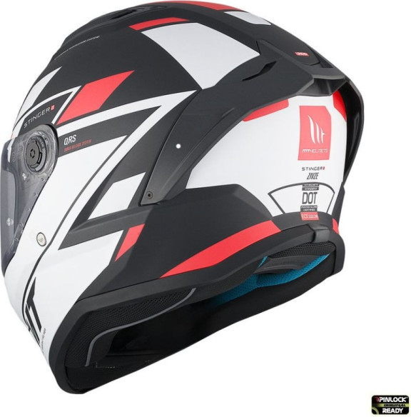 Casca Moto Full-Face/Interala Stinger 2 Zivze B5 Black/White/Matt Red