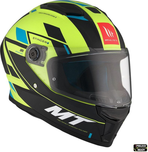 Casca Moto Full-Face/Interala Stinger 2 Zivze C3 Black/Blue/Matt Yellow Fluo