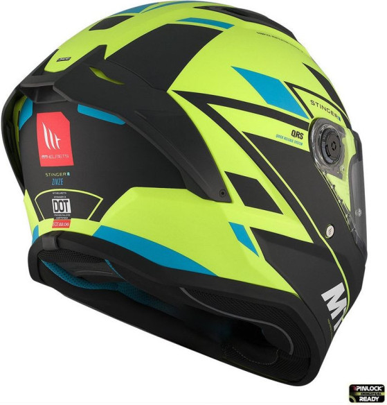 Casca Moto Full-Face/Interala Stinger 2 Zivze C3 Black/Blue/Matt Yellow Fluo