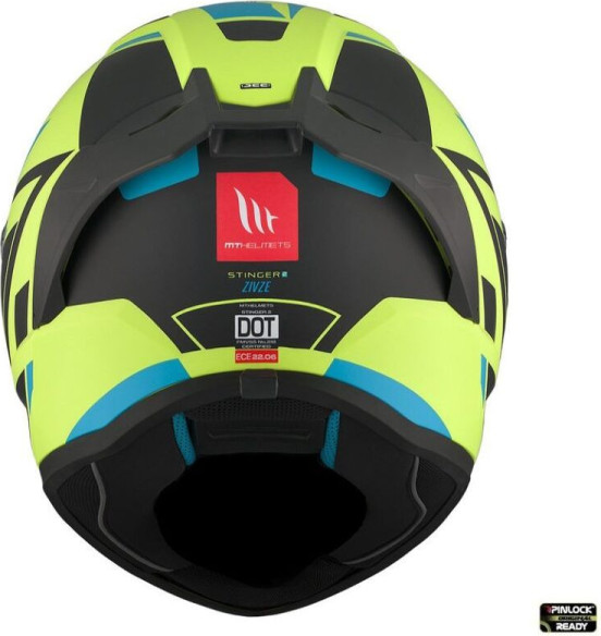 Casca Moto Full-Face/Interala Stinger 2 Zivze C3 Black/Blue/Matt Yellow Fluo