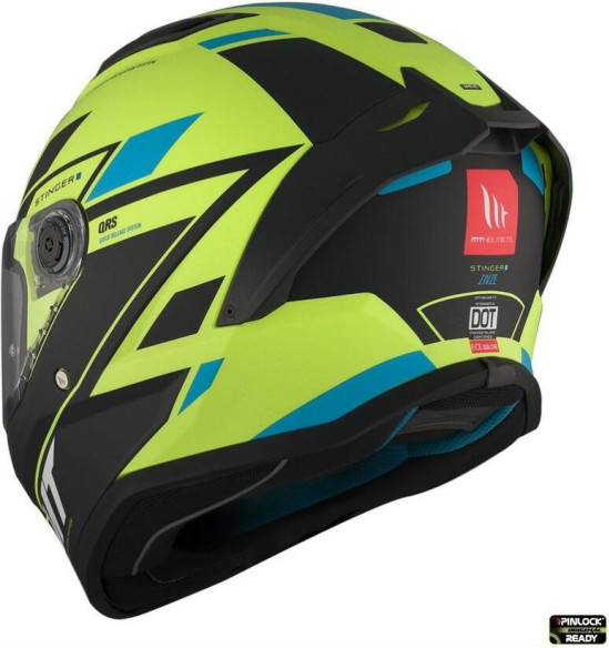 Casca Moto Full-Face/Interala Stinger 2 Zivze C3 Black/Blue/Matt Yellow Fluo