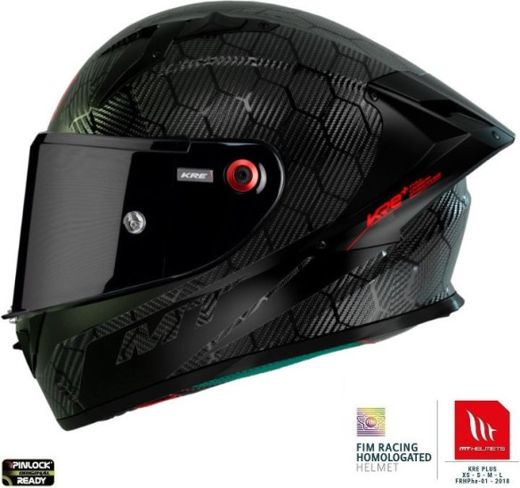 Casca Moto Full-Face/Interala KRE+ S Carbon Solid A11 Glossy Black