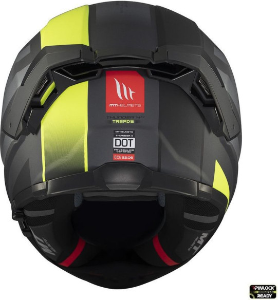 Casca Moto Full-Face/Interala Thunder 4 SV Treads D3 Black/Matt Yellow Fluo