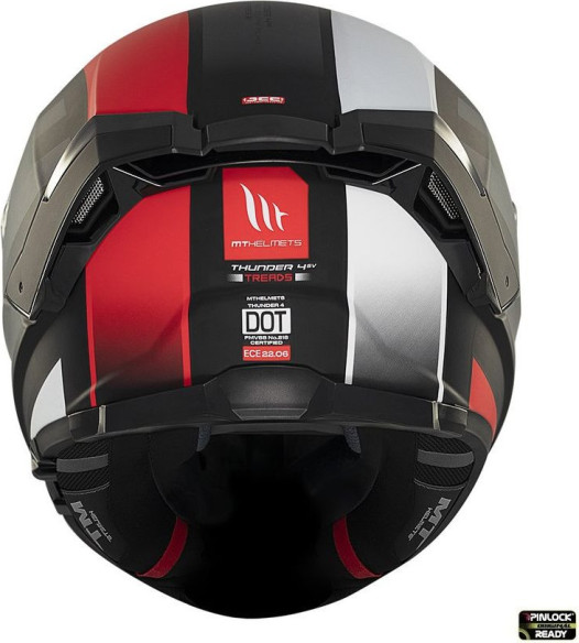 Casca Moto Full-Face/Interala Thunder 4 SV Treads B5 Black/White/Matt Red