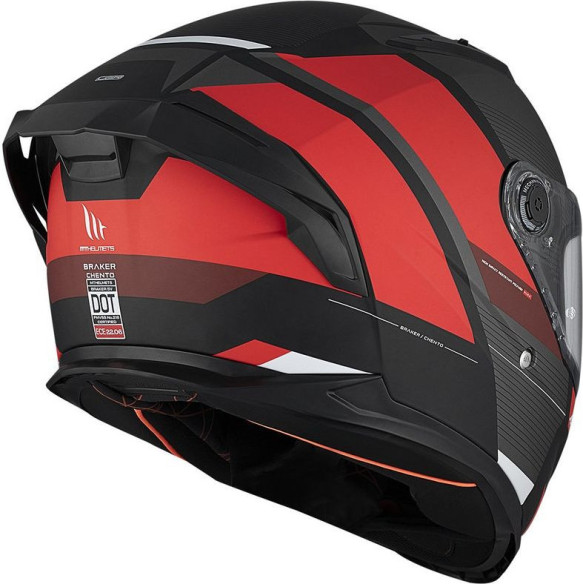 Casca Moto Full-Face/Interala Braker SV Chento B5 Black/Grey/White/Matt Red