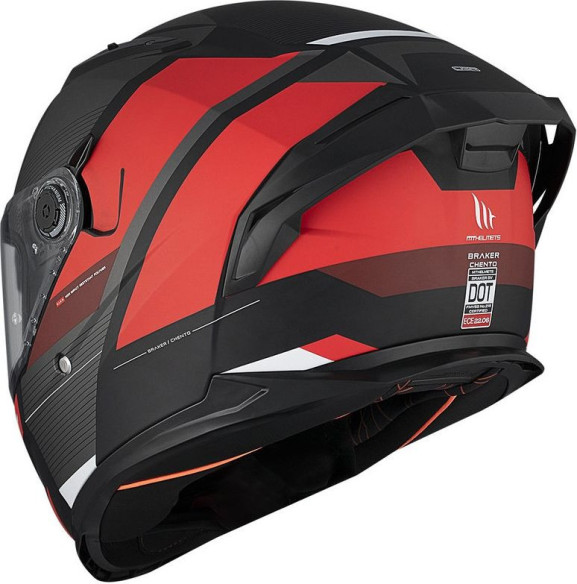 Casca Moto Full-Face/Interala Braker SV Chento B5 Black/Grey/White/Matt Red