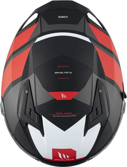 Casca Moto Full-Face/Interala Braker SV Chento B5 Black/Grey/White/Matt Red