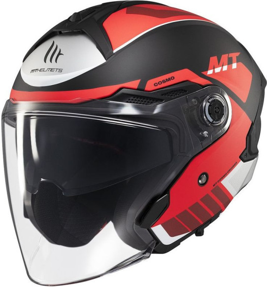 Casca Moto Open Face/Jet Cosmo SV Cruiser B5 Black/White/Matt Red