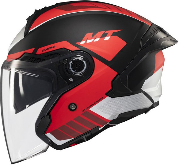 Casca Moto Open Face/Jet Cosmo SV Cruiser B5 Black/White/Matt Red