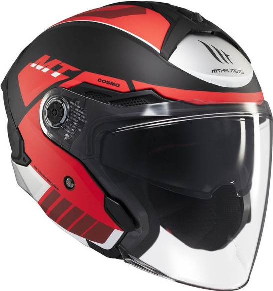 Casca Moto Open Face/Jet Cosmo SV Cruiser B5 Black/White/Matt Red