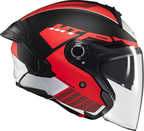 Casca Moto Open Face/Jet Cosmo SV Cruiser B5 Black/White/Matt Red