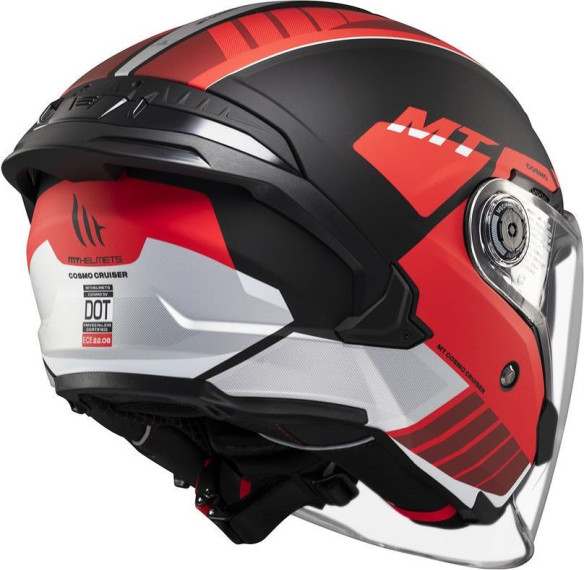 Casca Moto Open Face/Jet Cosmo SV Cruiser B5 Black/White/Matt Red