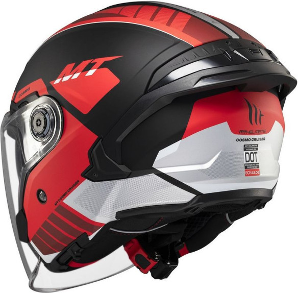 Casca Moto Open Face/Jet Cosmo SV Cruiser B5 Black/White/Matt Red